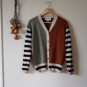 Vintage Ani Knits Patternblock Cardigan